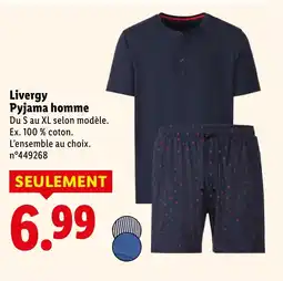 Lidl Livergy Pyjama homme offre