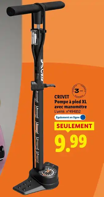 CRIVIT Pompe à pied XL avec manomètre