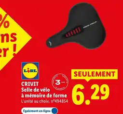 Lidl CRIVIT Selle de vélo à mémoire de forme offre