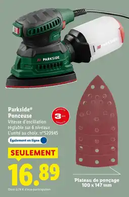 Lidl PARKSIDE Ponceuse offre