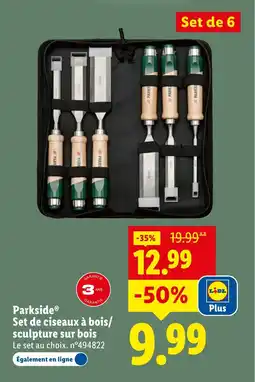 Lidl PARKSIDE Set de ciseaux à bois/ sculpture sur bois offre