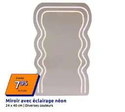 Action Miroir avec éclairage néon offre