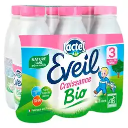 Carrefour Lactel lait liquide croissance bio éveil offre