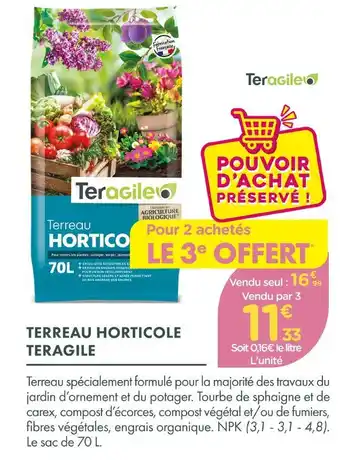Point Vert Teragile terreau horticole offre