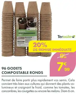 Point Vert Teragile 96 godets compostable ronds offre