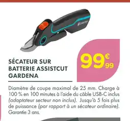 Point Vert Gardena sécateur sur batterie assistcut offre