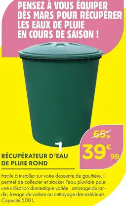 Point Vert Récupérateur d'eau de pluie rond offre
