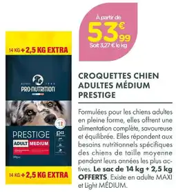 Point Vert Pro-nutrition croquettes chien adultes medium prestige offre