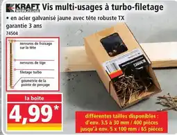 Norma Kraft vis multi-usages à turbo-filetage 3.5 x 30 mm offre