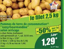 Norma Pommes de terre de consommation jazzy/gourmandine selon arrivage offre