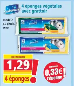 Norma Saubermax éponges végétales avec grattoir offre