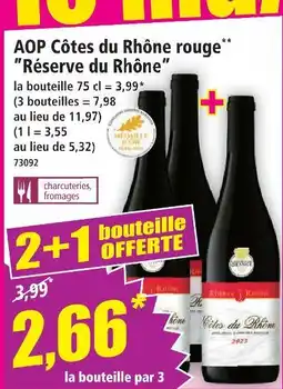 Norma Réserve du rhône aop côtes du rhône rouge ”réserve du rhône” offre