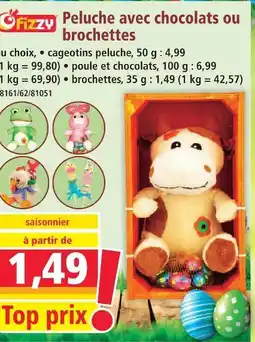Norma Fizzy peluche avec chocolats ou brochettes offre
