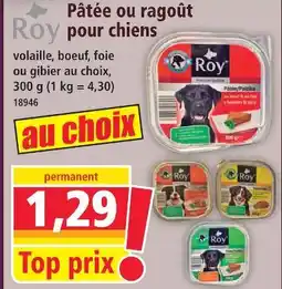 Norma Roy pâtée ou ragoût pour chiens offre