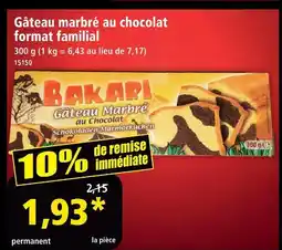 Norma Bakari gâteau marbré au chocolat format familial offre