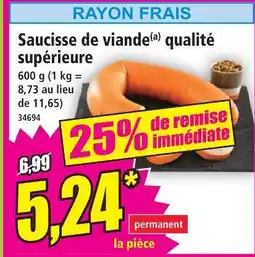 Norma Saucisse de viande qualité supérieure offre