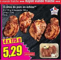 Norma 4 côtes de porc en échine offre