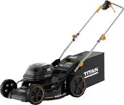 Brico Dépôt Titan tondeuse autopropulsée 46 cm 3-en-1 batterie 18v/36v titan offre