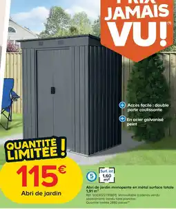 Castorama Abri de jardin offre