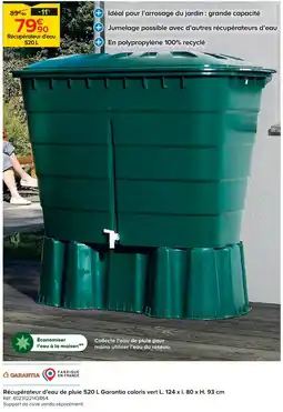 Castorama Garantia récupérateur d’eau de pluie offre