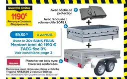 Castorama Trigano remorque nfb2530 2 essieux 600 kg offre