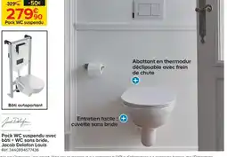Castorama Jacob delafon louis pack wc suspendu avec bâti + wc sans bride offre