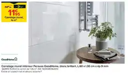 Castorama Goodhome carrelage mural intérieur perouso goodhome, blanc brillant, l.60 x l.30 cm x ép.9 mm offre