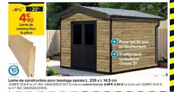 Castorama Lame de construction pour bardage épicéa l. 239 x l. 14,5 cm offre