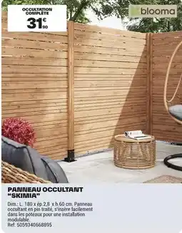 Brico Dépôt Blooma - panineau occultant skinima offre