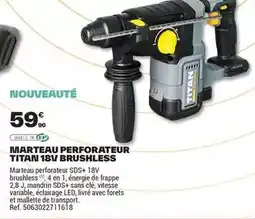 Brico Dépôt Titan - marteau perforateur 18v brushless offre