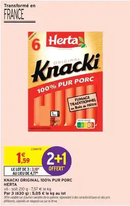 Intermarché Herta - knacki original 100% pur porc offre