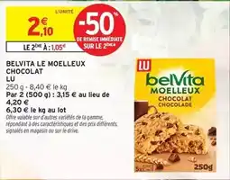 Intermarché Lu - belvita le moelleux chocolat offre