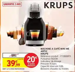 Intermarché Krups - machine a cafe mini me artic offre