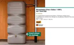 Gamm vert Garantia - récupérateur d'eau cuibus 1 000 l réf. 20447568 offre