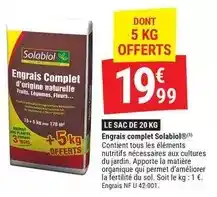 Gamm vert Solabiol - engrais complet offre