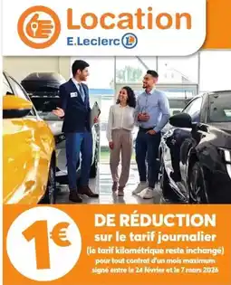 E.Leclerc Mars - loction sur le tarif journalier offre