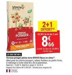 Gamm vert Pleine terre - terreau potager pleine terre offre