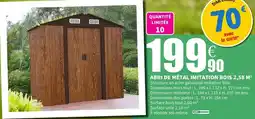 E.Leclerc Abri de métal imitation bois 2.56 m offre