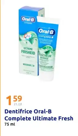 Action ORAL-B Dentifrice Complete Ultimate Fresh offre