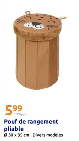 Action Pouf de rangement pliable offre