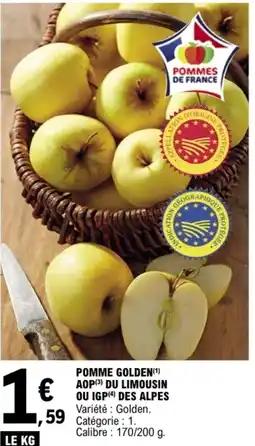 E.Leclerc Pomme golden aop du limousin ou igp des alpes offre