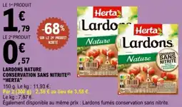 E.Leclerc Lardons nature conservation sans nitrite herta offre