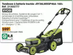 Gamm vert Ryobi - tondeuse à batterie tractee ry36lmxsp46a-160 rf 21355777 offre