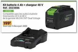 Gamm vert Greenworks - kit batterie 4 ah + chargeur 48 v offre