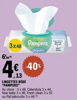 E.Leclerc Lingettes bébé pampers offre
