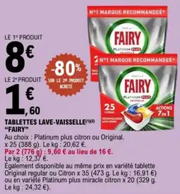 E.Leclerc Tablettes lave-vaisselle mistiane fairy offre