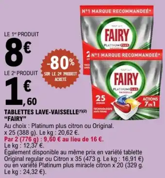 Tablettes lave-vaisselle mistiane fairy