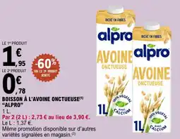 E.Leclerc Boisson à l'avoine onctueuse alpro offre