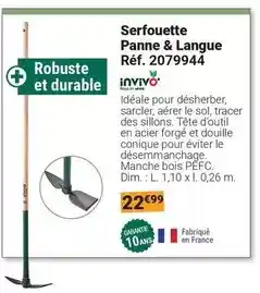 Gamm vert Durable - serfouette panne & langue réf. 2079944 offre