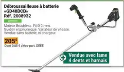 Gamm vert Greenworks - débroussailleuse à batterie gd48bcb offre